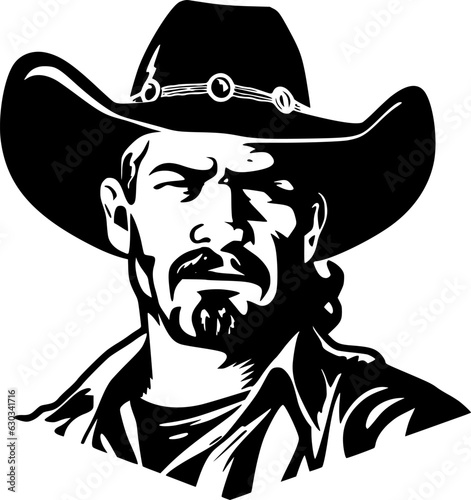 Cowboy - Black and White Isolated Icon - Vector illustration