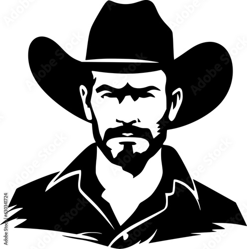 Cowboy - Minimalist and Flat Logo - Vector illustration