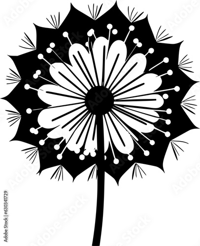 Dandelion - Minimalist and Flat Logo - Vector illustration