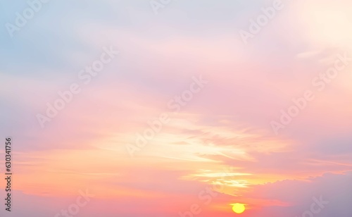 Fototapeta Naklejka Na Ścianę i Meble -  美くグラデーションするパステルカラーの優しい夕焼けの空