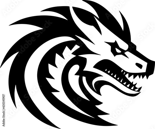 Dragon - Minimalist and Flat Logo - Vector illustration © CreativeOasis