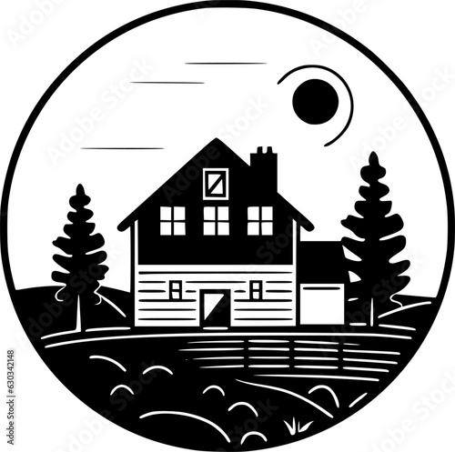 Farmhouse - Minimalist and Flat Logo - Vector illustration