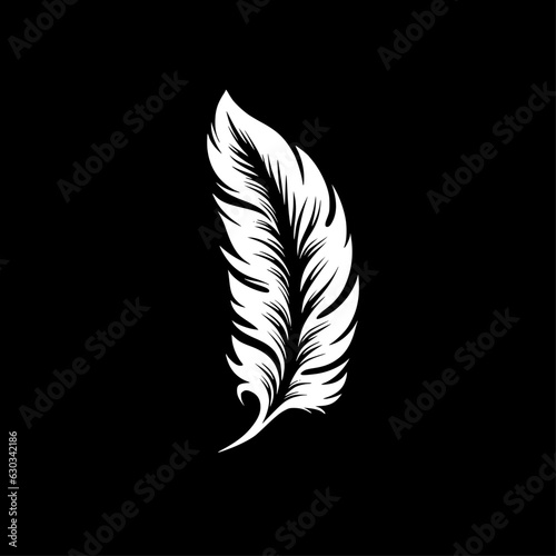 Feather | Minimalist and Simple Silhouette - Vector illustration