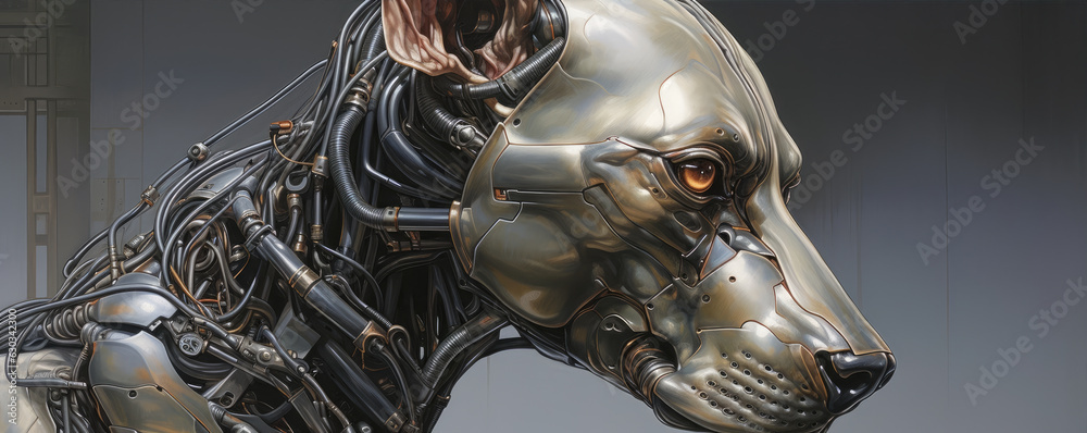 futuristic cyberdog or cyborg robotic pet detail with glow light futuristic cyberdog or cyborg robotic pet detail with glow light