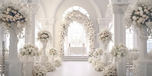Fotografia wedding stage decoration, GENERATIVE AI