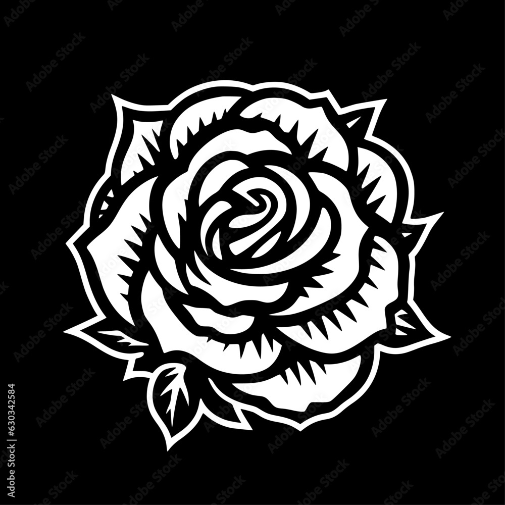 Flower | Black and White Vector illustration