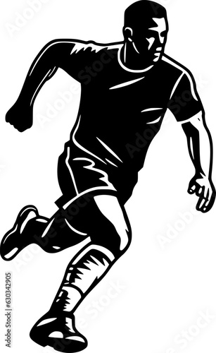 Football - Black and White Isolated Icon - Vector illustration