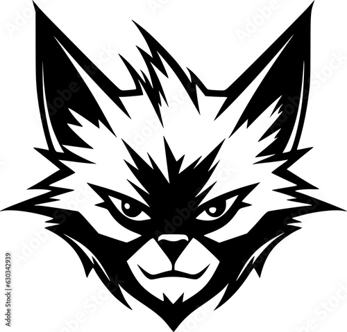 Fox - Black and White Isolated Icon - Vector illustration