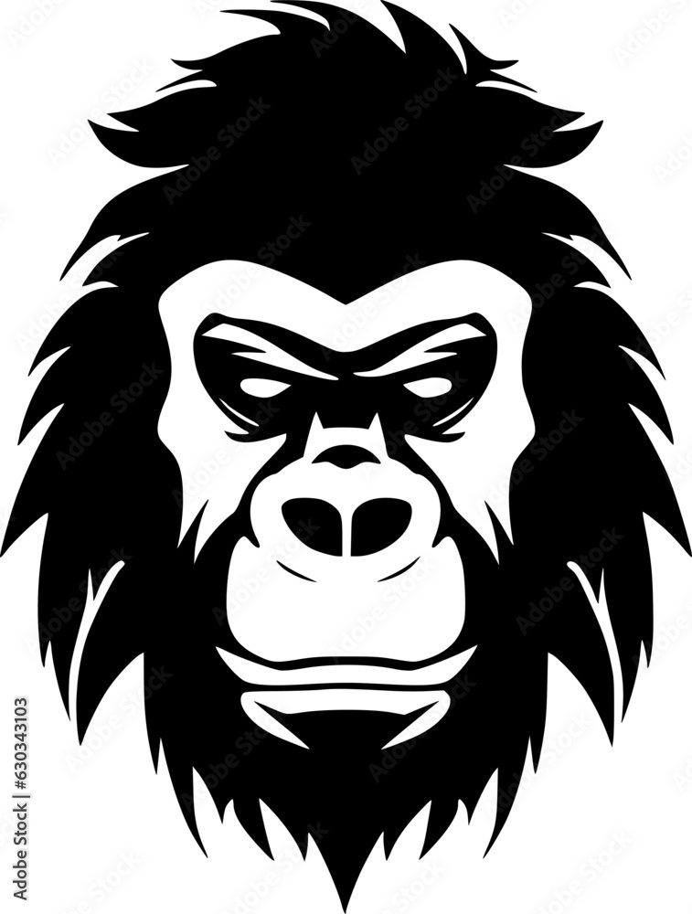 Gorilla - Minimalist and Flat Logo - Vector illustration