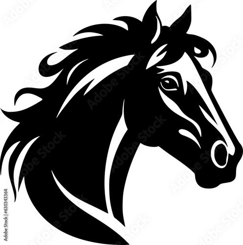 Horse | Black and White Vector illustration