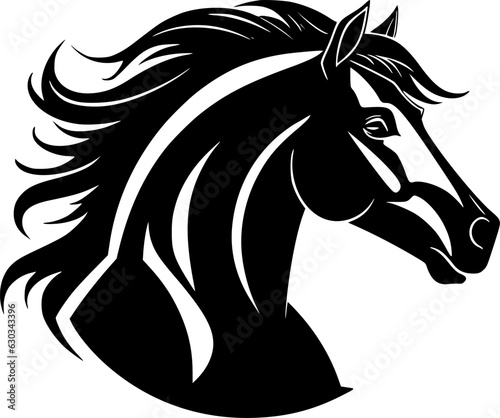 Horse | Black and White Vector illustration