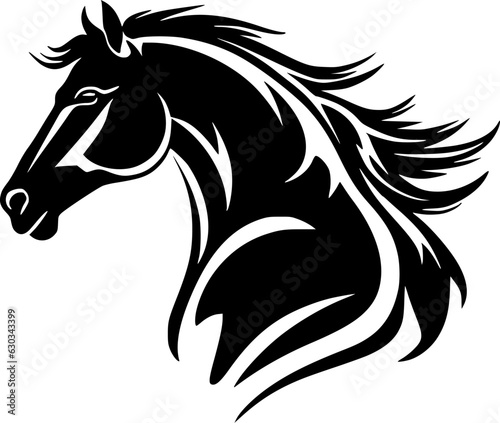 Horse | Black and White Vector illustration