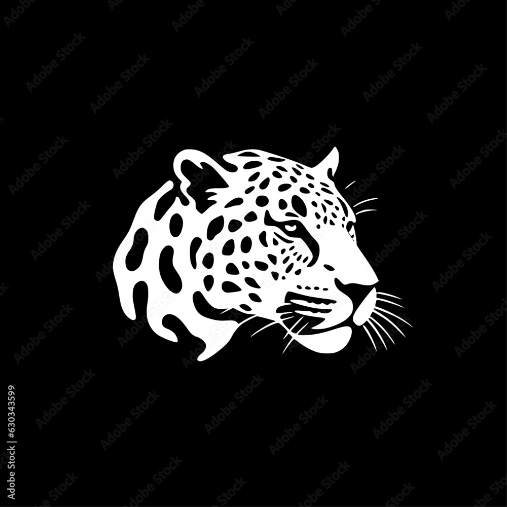 Obraz premium Leopard - Black and White Isolated Icon - Vector illustration