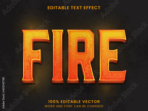 fire flame 3D Editable text Effect Style