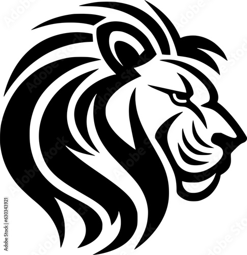 Lion - Black and White Isolated Icon - Vector illustration