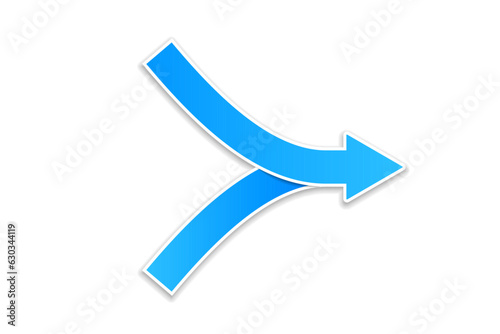 Two arrows merging icon. Clipart image isolated on white background