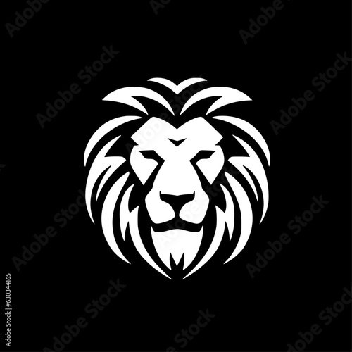 Lion   Black and White Vector illustration