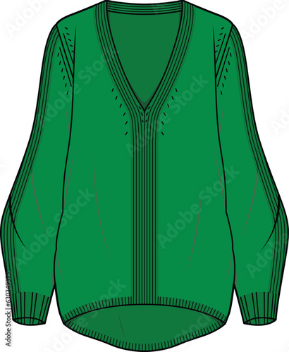 WOMEN AND GIRLS WEAR CARDIGAN SWEATER ILLUSTRATION VECTOR