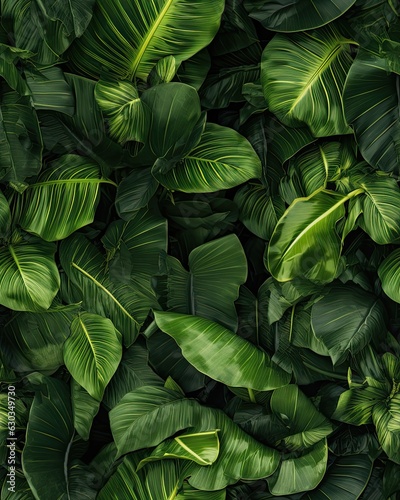 Dense tropical jungle  tile background