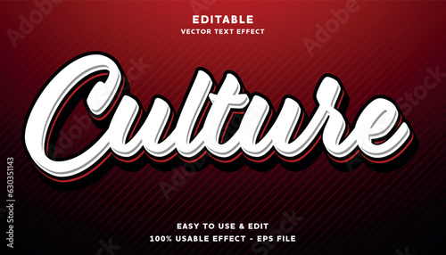 culture editable text effect with modern and simple style