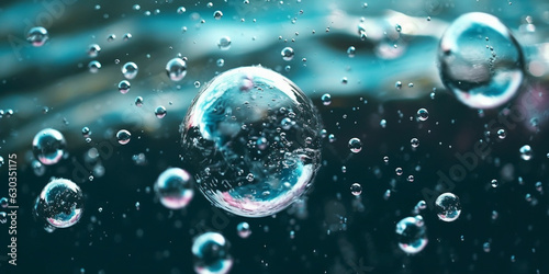 Wallpaper Mural Sublime Elevation: Bubbles Ascending in Deep Green-Blue Waters - AI generated Torontodigital.ca