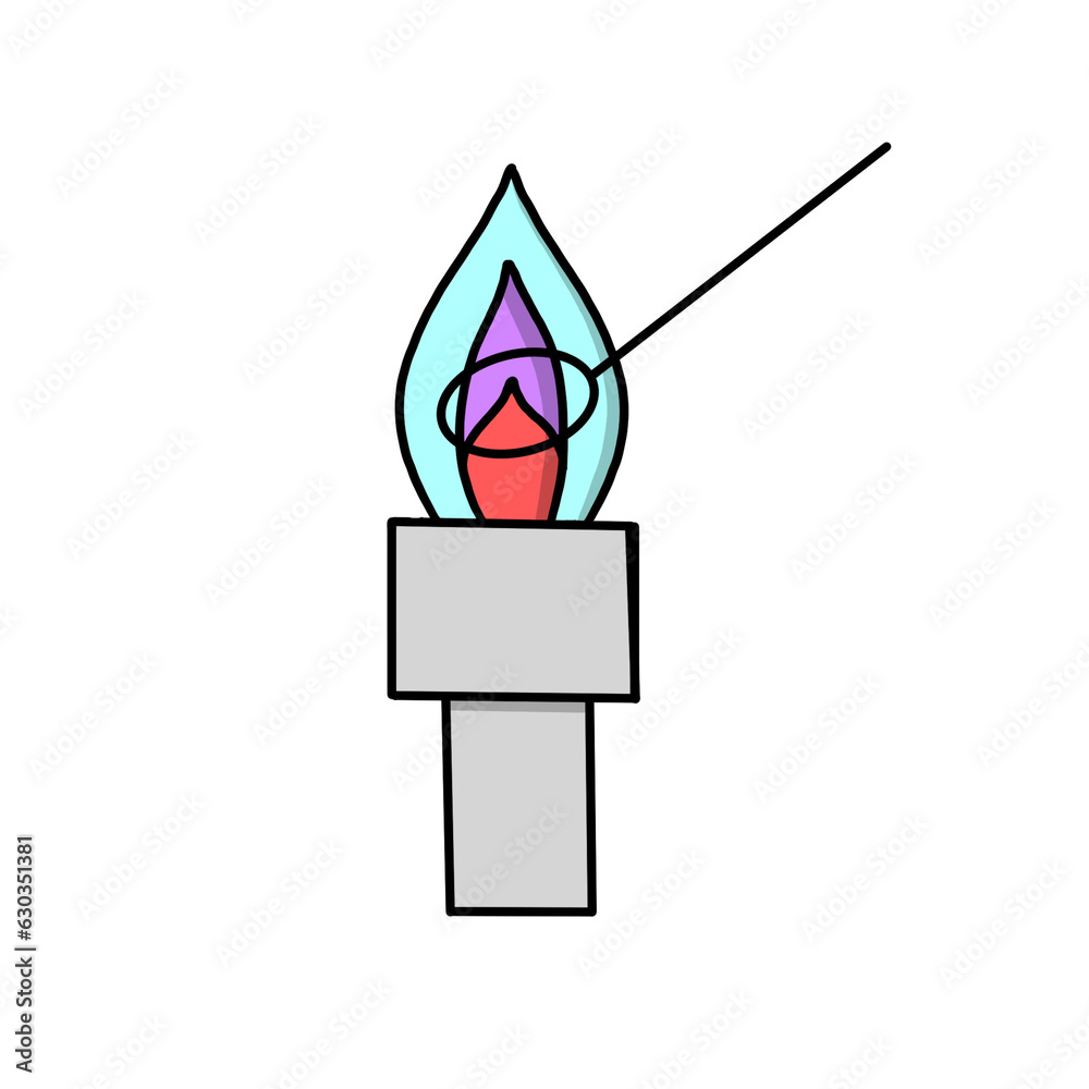 Sterilising Inoculating Loop Science Illustration Drawing Educational