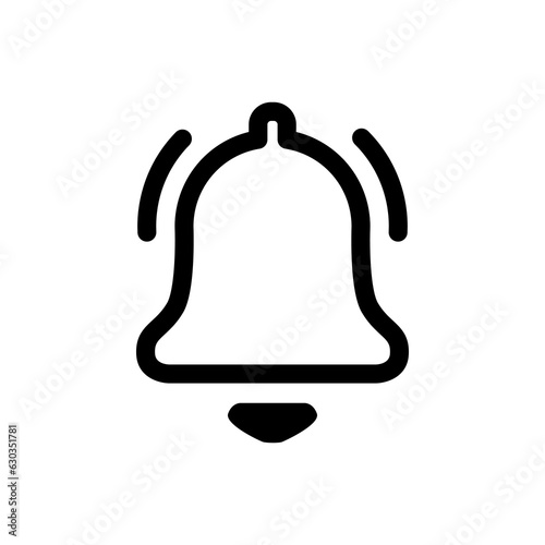 Illustration of a bell with a sign. Notification bell icon. 
Outline 
