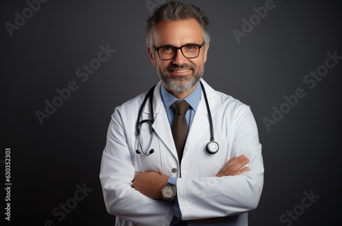 Doctor man in white coat smiling