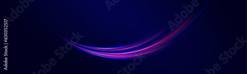City light trails motion background. Abstract neon background with shining wires.	Speed light streaks vector background with blurred fast moving light effect, blue purple colors on black.