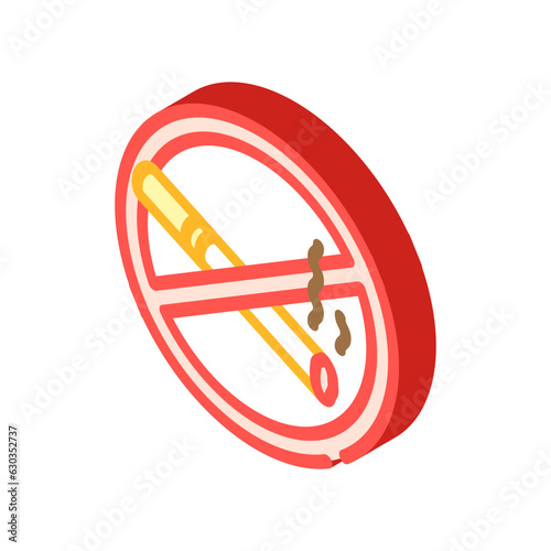 no smoking emergency isometric icon vector. no smoking emergency sign. isolated symbol illustration