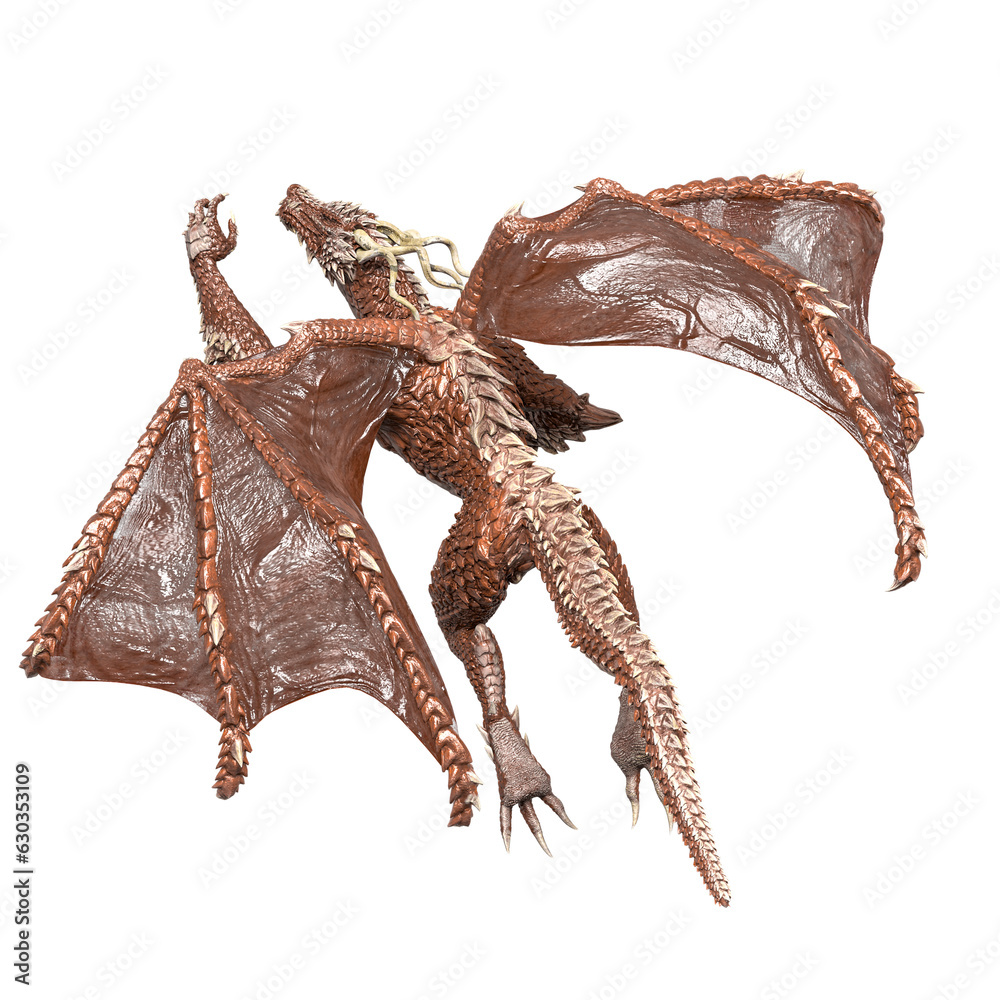 Obraz premium dragon king is flying rear view