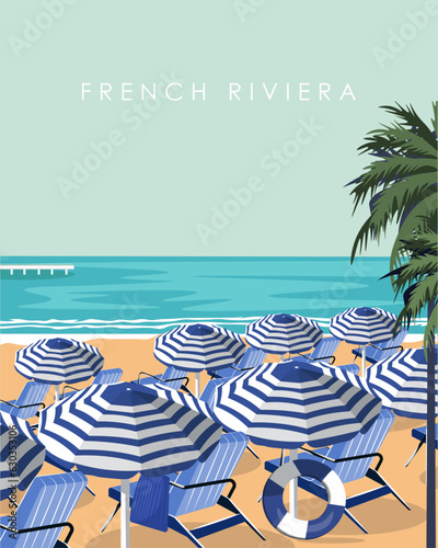 French Riviera travel poster photo