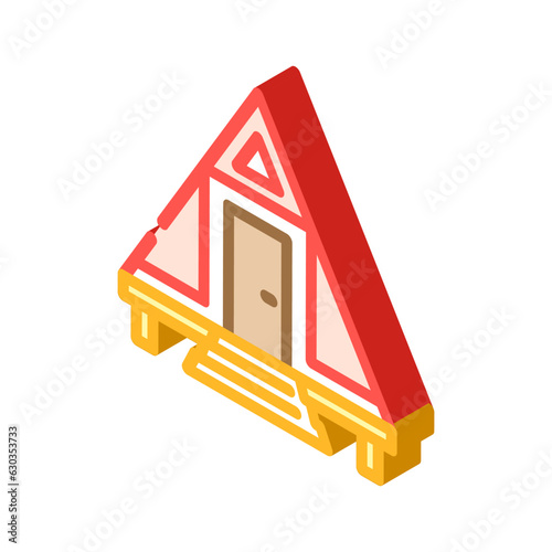 glamping tent luxury isometric icon vector. glamping tent luxury sign. isolated symbol illustration