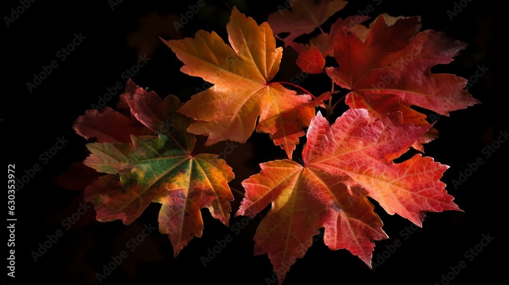 Fototapeta premium Autumn Maple Foliage, created with Generative AI technology.