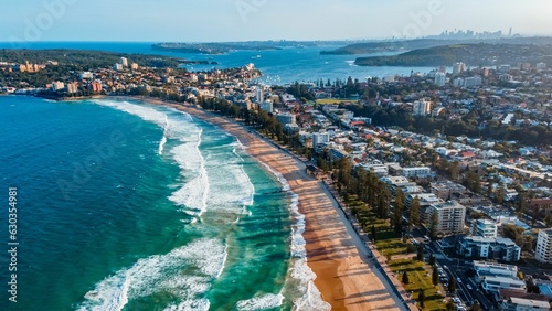 Aerial view of Manly Beach Sydney in Australia