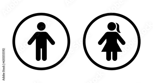 Standing male and female sign icon vector. Man and woman door symbol