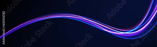 Laser beams luminous abstract sparkling isolated on a transparent background. Abstract neon color glowing lines background. Led Light. Future tech. Shine dynamic scene. Neon flare. Colorful rays. 