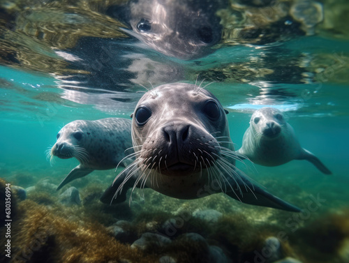 Seal in its Natural Habitat, Wildlife Photography, Generative AI