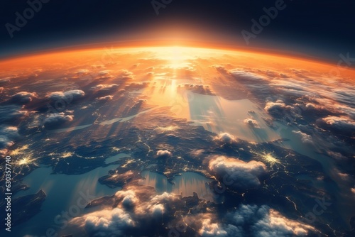 Beautiful planet earth seen from space, aerial view