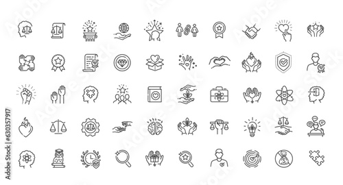 Ethics Icons bundle. Linear dot style Icons. Vector illustration