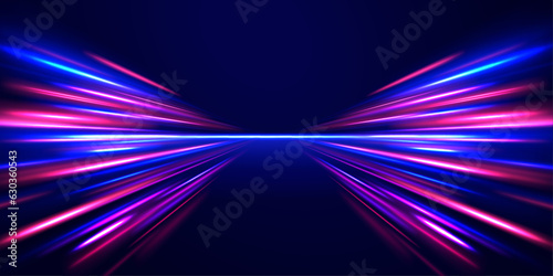 High Speed Lines With Focus vector background with blurred fast moving light effect. Magic moving fast speed police lines. Laser beams luminous abstract sparkling isolated on a transparent background.