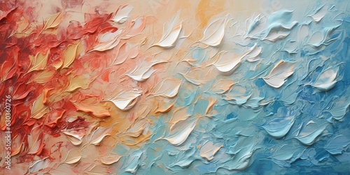 Papier peint Generative AI, Closeup of impasto abstract rough colorful art painting texture