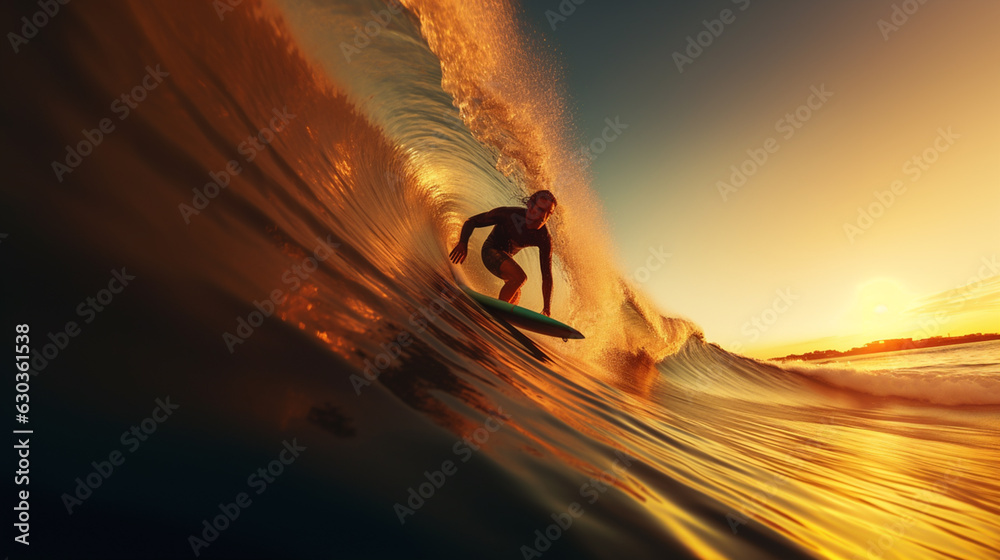 Surfing, extreme sport background with adventure mood and tone collection of extreme sport motivation, outdoors activities  lifestyle concept - obrazy, fototapety, plakaty 