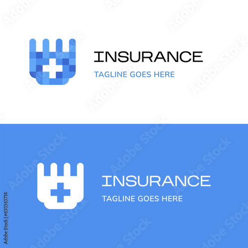 Modern medical logo. Insurance medicine. clinic logo. Health sign. Flat vector logo. © UA Creative