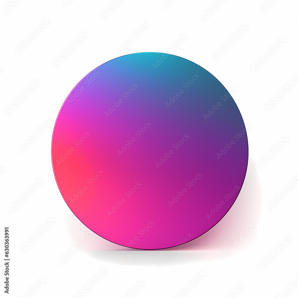 Fototapeta premium pink, red and blue gradient sphere button; a generative AI illustration