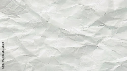 animation of paper crumpled motion video background, paper on white background video