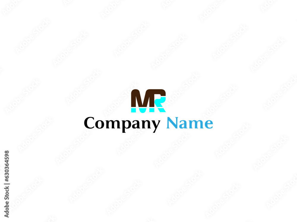 MR logo design illustration vector