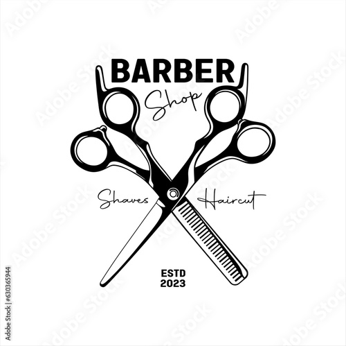 Barbershop Logo Vector design. barbershop illustration logo simple.