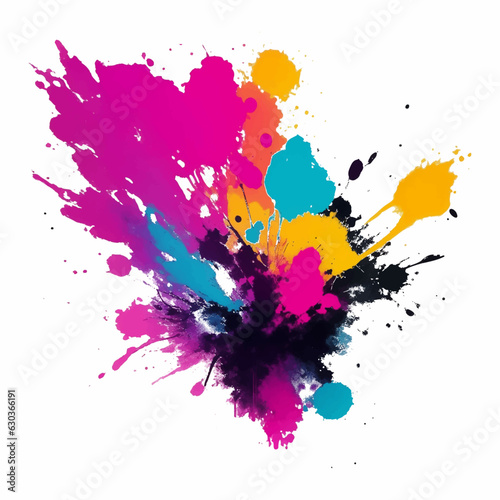 colorful ink splashes