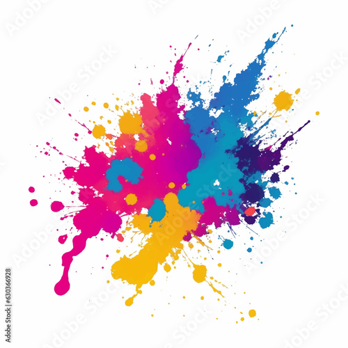 colorful ink splashes